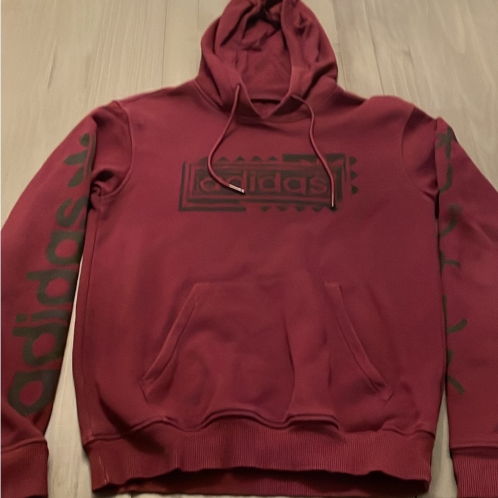 Adidas Men's Burgundy Hoodie